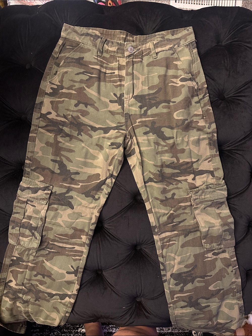 Camo Cargo Pants - Olive Green